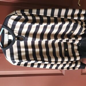 Cricket Lane  Expresso vintage  Shoulder pads tan & black stripe top Large NWT